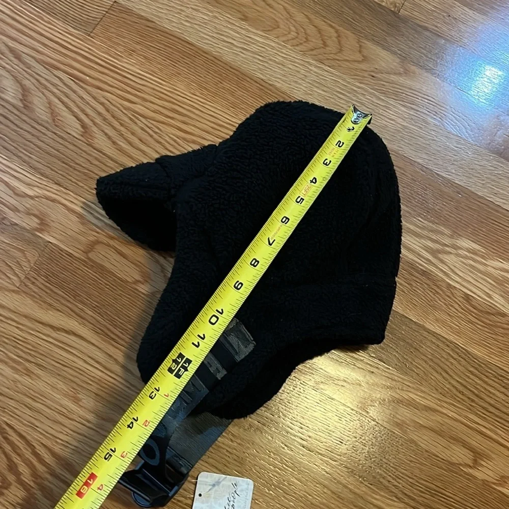 Free People Ascend Fleece Trapper Hat In Black NWT